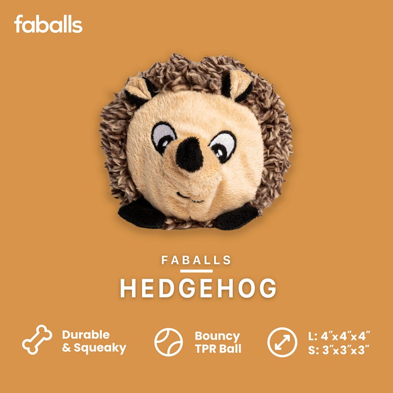 fabdog Hedgehog faball Squeaky Dog Toy (Large) - Image 2